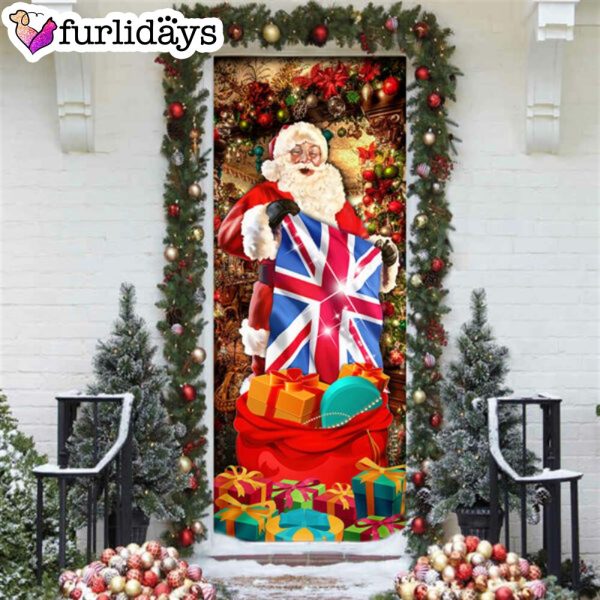 Uk Christmas Santa Laughing Door Cover – Unique Gifts Doorcover – Holiday Decor