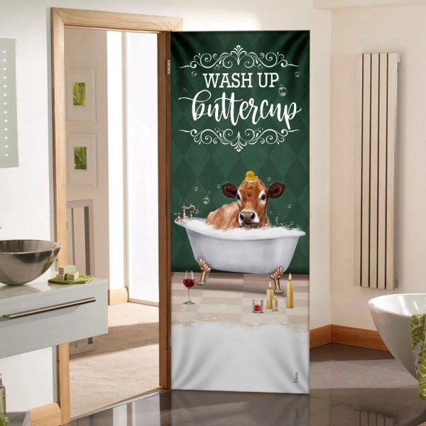 Wash Up Buttercup Cow Door Cover – Xmas Outdoor Decoration – Gifts For Dog Lovers