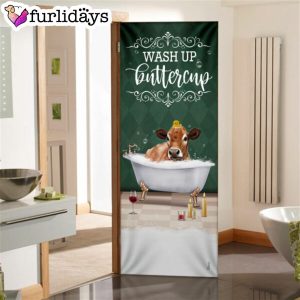 Wash Up Buttercup Cow Door Cover Xmas Outdoor Decoration Gifts For Dog Lovers 6