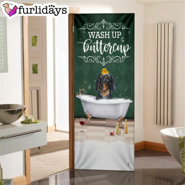 Wash Up Buttercup Dachshund Door Cover – Xmas Outdoor Decoration – Gifts For Dog Lovers