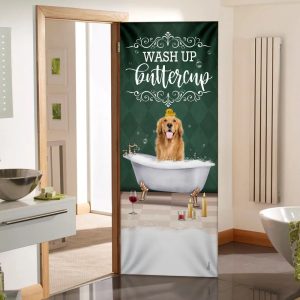 Wash Up Buttercup Golden Retriever Door Cover Xmas Outdoor Decoration Gifts For Dog Lovers 1