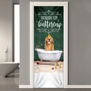 Wash Up Buttercup Golden Retriever Door Cover Xmas Outdoor Decoration Gifts For Dog Lovers 2
