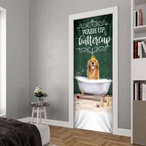 Wash Up Buttercup Golden Retriever Door Cover Xmas Outdoor Decoration Gifts For Dog Lovers 3