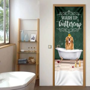 Wash Up Buttercup Golden Retriever Door Cover Xmas Outdoor Decoration Gifts For Dog Lovers 4