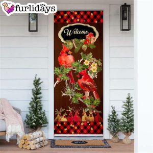 Welcome Home Cardinal Christmas Door Cover Cardinal Christmas Decor Christmas Door Cover Decorations 6