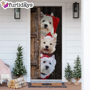 Westie Christmas Door Cover Xmas Gifts For Pet Lovers Christmas Gift For Friends