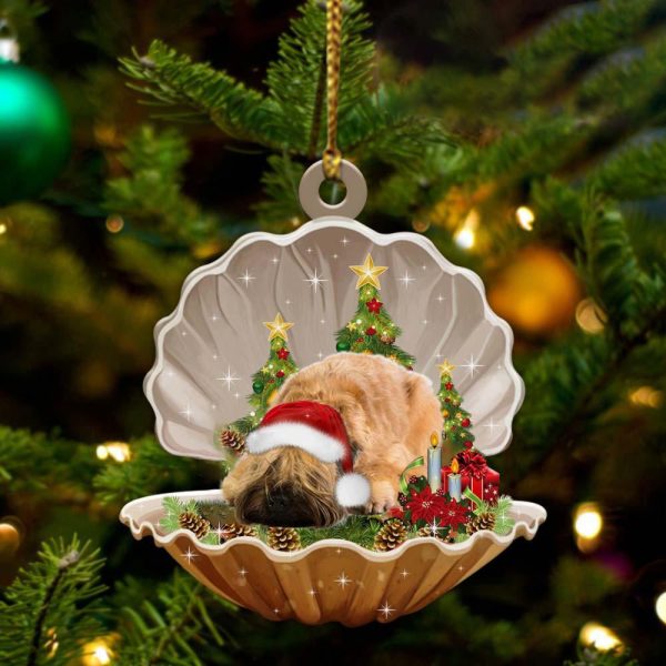Wheaten Terrier3 – Sleeping Pearl in Christmas Two Sided Ornament – Christmas Ornaments For Dog Lovers