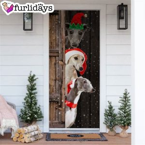 Whippet Christmas Door Cover Xmas Gifts For Pet Lovers Christmas Gift For Friends