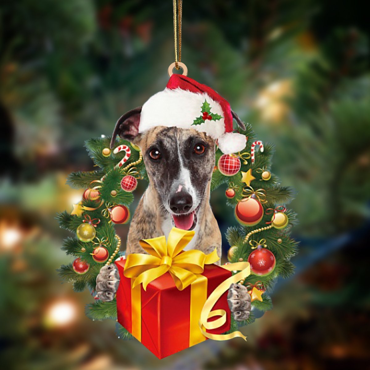 Whippet Give Gifts Hanging Ornament - Flat Acrylic Dog Ornament – Dog Lovers Gifts For Him Or Her