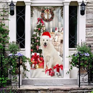 White German Shepherd Christmas Door Cover Unique Gifts Doorcover 3