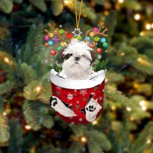 White Shih Tzu In Snow Pocket…