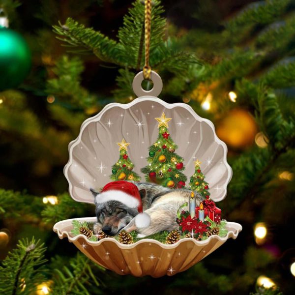 Wolf3 – Sleeping Pearl in Christmas Two Sided Ornament – Christmas Ornaments For Dog Lovers