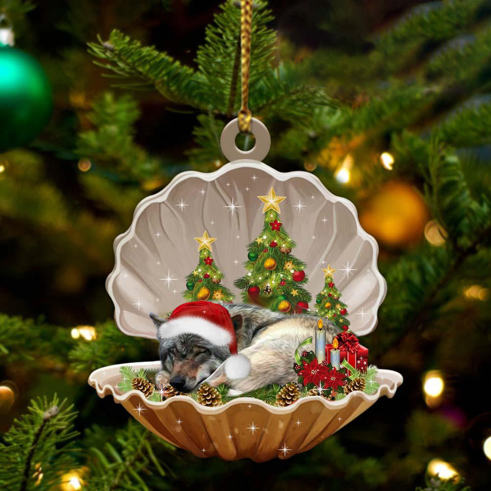 Wolf3 - Sleeping Pearl in Christmas Two Sided Ornament - Christmas Ornaments For Dog Lovers