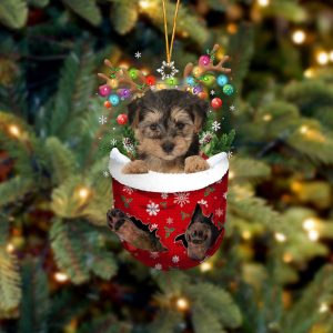 Yorkipoo In Snow Pocket Christmas Ornament…