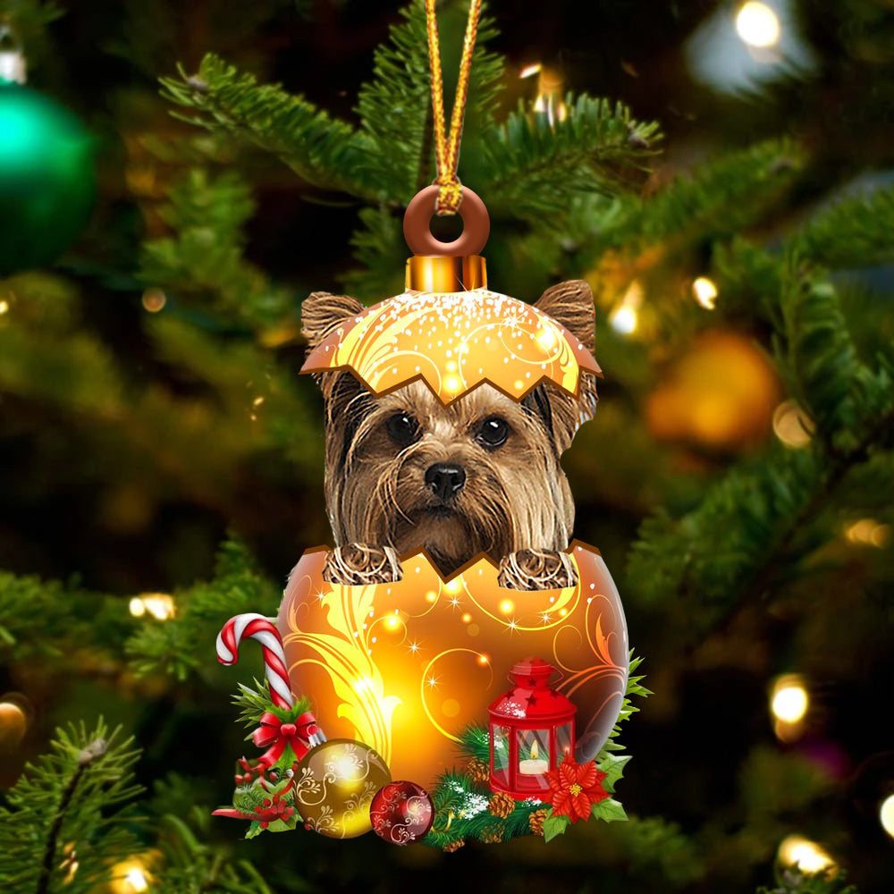 Yorkshire .In Golden Egg Christmas Ornament - Car Ornament - Unique Dog Gifts For Owners