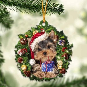 Yorkshire Terrier And Christmas Ornament –…