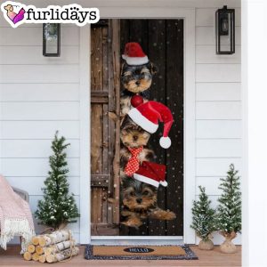Yorkshire Terrier Christmas Door Cover Xmas Gifts For Pet Lovers Christmas Gift For Friends