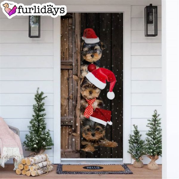 Yorkshire Terrier Christmas Door Cover – Xmas Gifts For Pet Lovers – Christmas Gift For Friends
