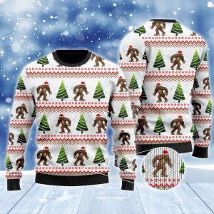 Amazing Bigfoot Christmas Tree Ugly Sweater