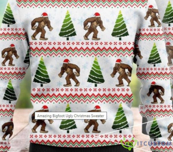 Bigfoot Ugly Christmas Sweater- Gift for Christmas