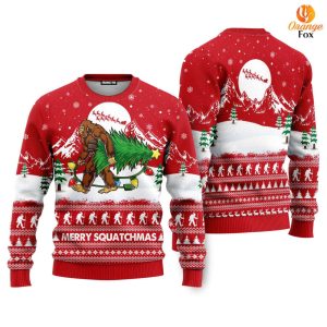Bigfoot Mery Squatchmas Ugly Christmas Sweater…