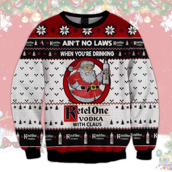 Ketel One Vodka With Claus Ugly Christmas Sweater Unisex Knit Wool Ugly Sweater – Gift For Christmas