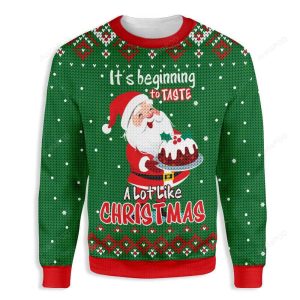 Santa Claus Baking Ugly Christmas Sweater…