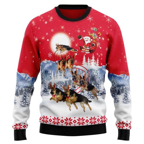 German Shepherd Santa Claus Ugly Christmas Sweater Gift For Christmas