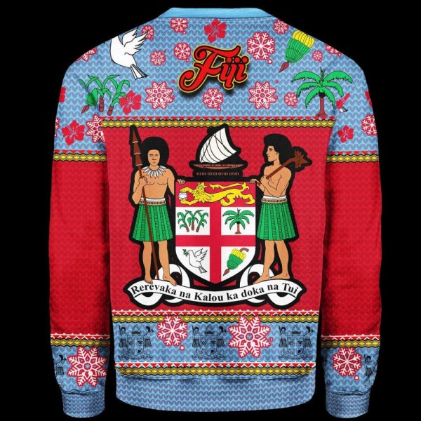 Namishirt Fiji Christmas Sweater – Santa Claus Polynesian Tattoo