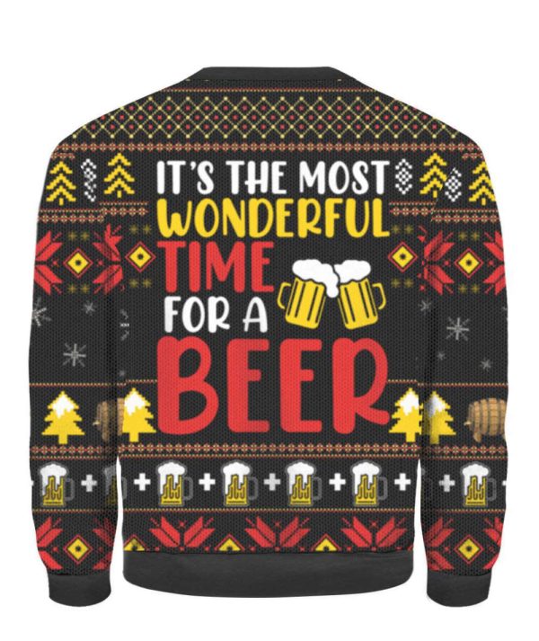 It’s The Most Wonderful Time For A Beer With Santa Claus Ugly Sweater
