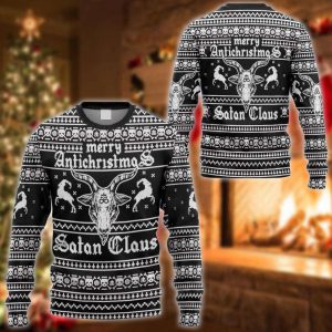 Merry Antichristmas Satan Claus Ugly Sweater