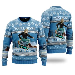 Funny Jesus Skateboarding Ugly Christmas Sweater…