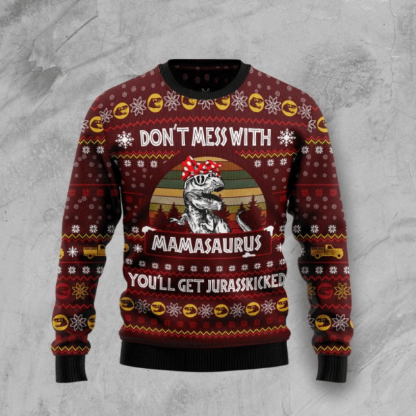 Dinosaur Mom Ugly Christmas Sweater  – Sweatshirt Gift For Christmas Day