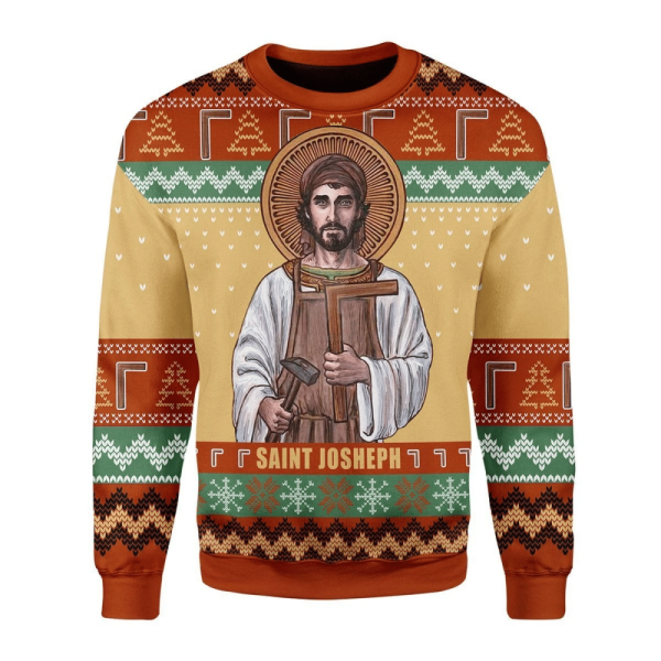 Saint Joseph The Worker For Unisex Ugly Christmas Sweater – Sweatshirt Gift For Christmas Day