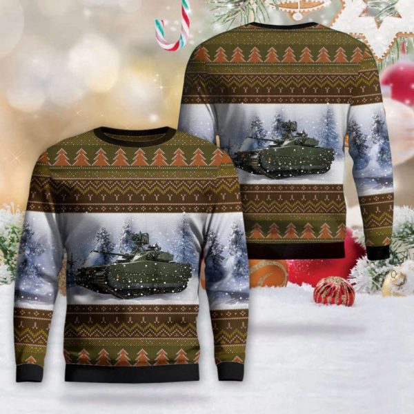 Norwegian Army CV90 Infantry Fighting Vehicle Christmas Sweater 3D  – Gift For Christmas Day