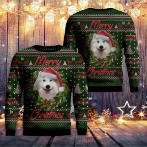 Merry Christmas Samoyed AOP Christmas Sweater…