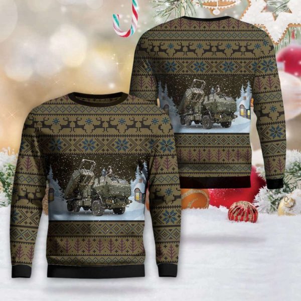 U.S. Marine Corps High Mobility Artillery Rocket System M142 HIMARS Christmas Sweater  – Gift For Christmas Day