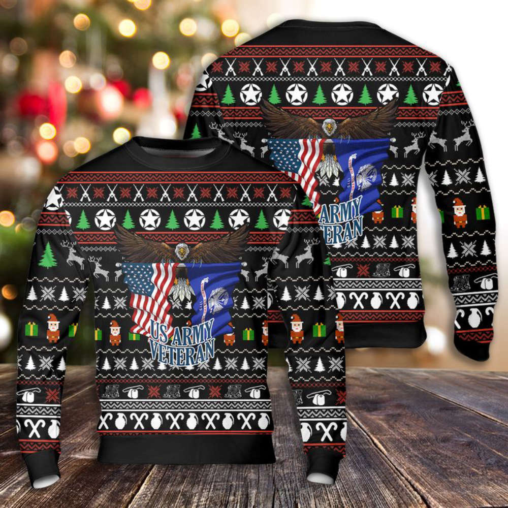 US Army Veteran Christmas Sweater 3D - Perfect Gift for Christmas - Furlidays