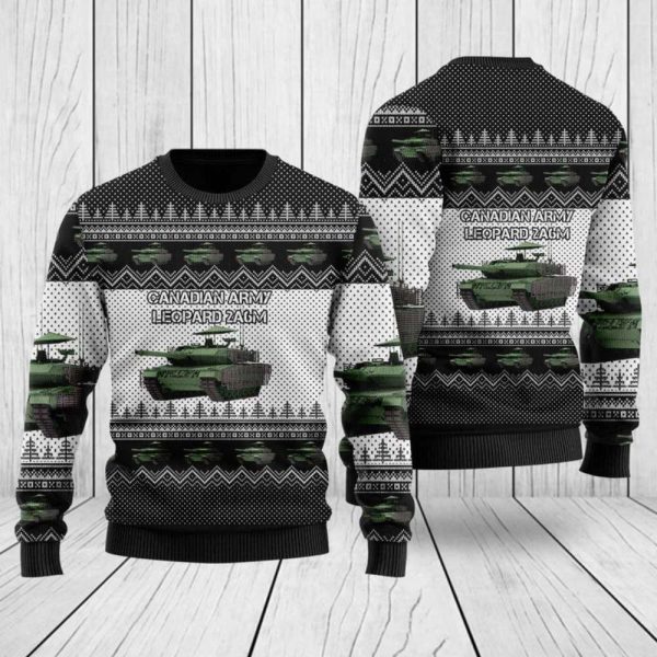 Canadian Army Leopard 2A6M Christmas Sweater 3D – Perfect Gift for Christmas