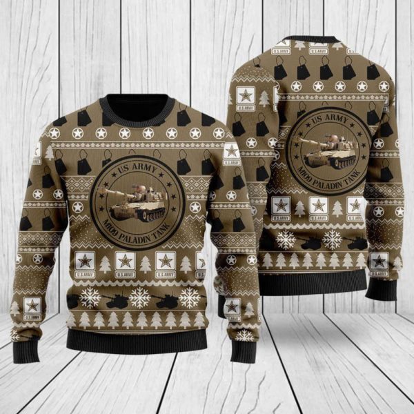 US Army M109 Paladin Tank Christmas Sweater 3D – Perfect Gift for the Holidays!