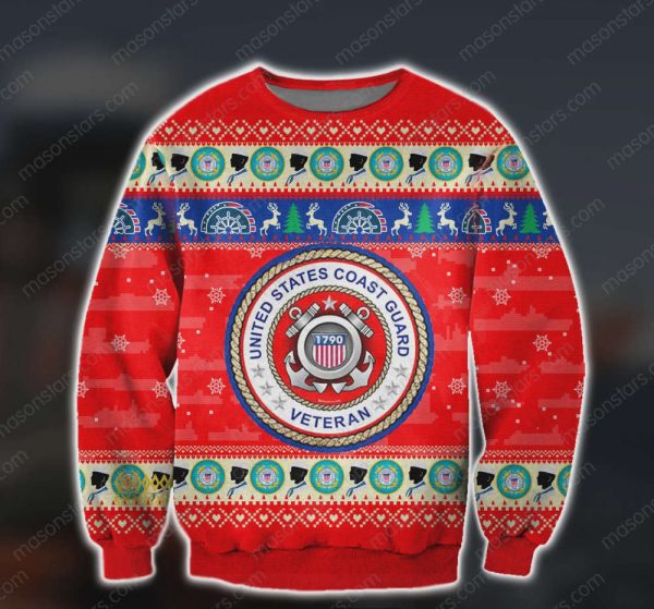 US Coast Guard Veteran Ugly Christmas Sweater – 3D All Over Print – Perfect Holiday Gift