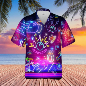 3D Neon Hawaiian Shirt for Men:…