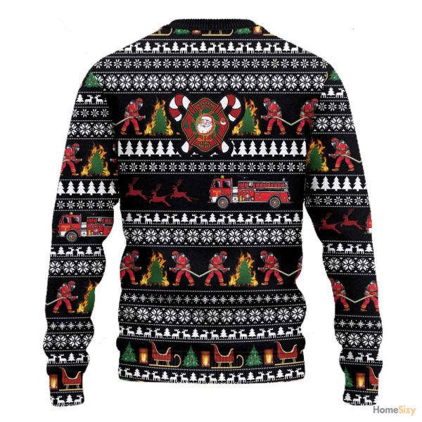 3D Santa Village Firefighter Ugly Sweater – Best Gift For Christmas