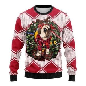 Arizona Cardinals Pug Dog Christmas Ugly…