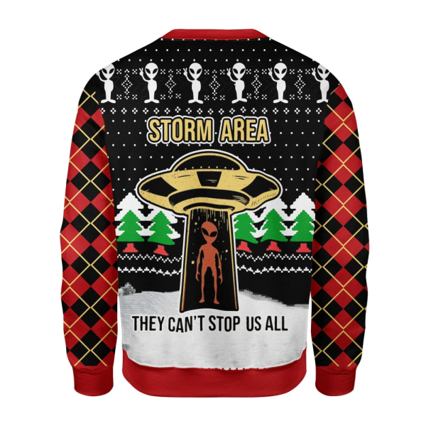 Get Festive with Alien Storm Area Ugly Christmas Sweater – All Over Print