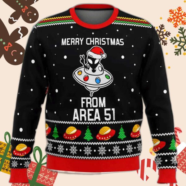 Area Aliens Ugly Sweater: Merry Xmas Festive Design