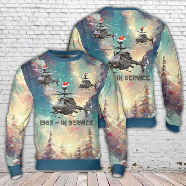 Army Bell OH-58D Kiowa Christmas Sweater – Unique 3D Gift for a Festive Christmas