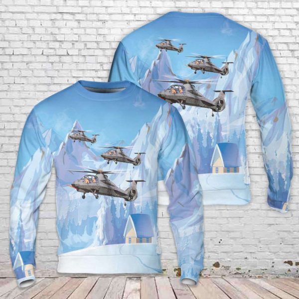 Christmas Sweater 3D Gift: Army Boeing Sikorsky RAH-66 Comanche – Perfect for Christmas