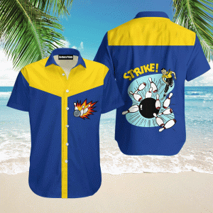 awesome bowling ball strike skull blue and yellow aloha hawaiian shirts for men for women wt4105 1.gif