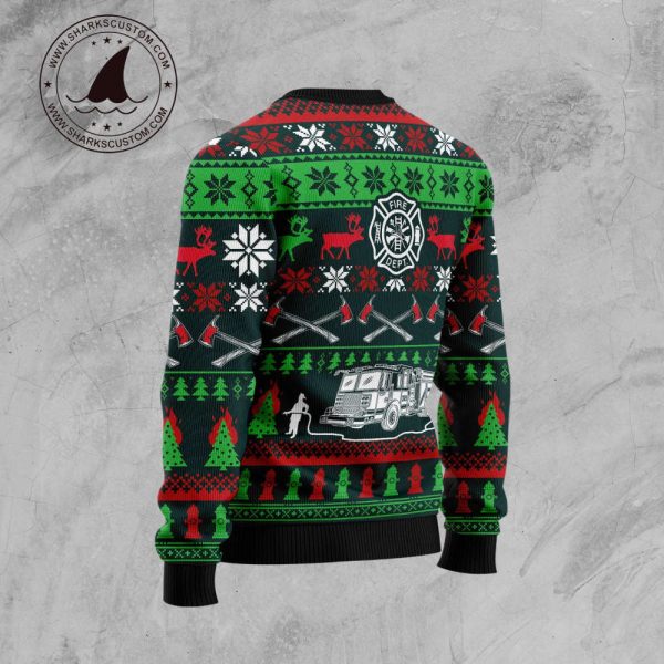 Get Festive with the Awesome Firefighter G51022 Ugly Christmas Sweater  Perfect Christmas Gift